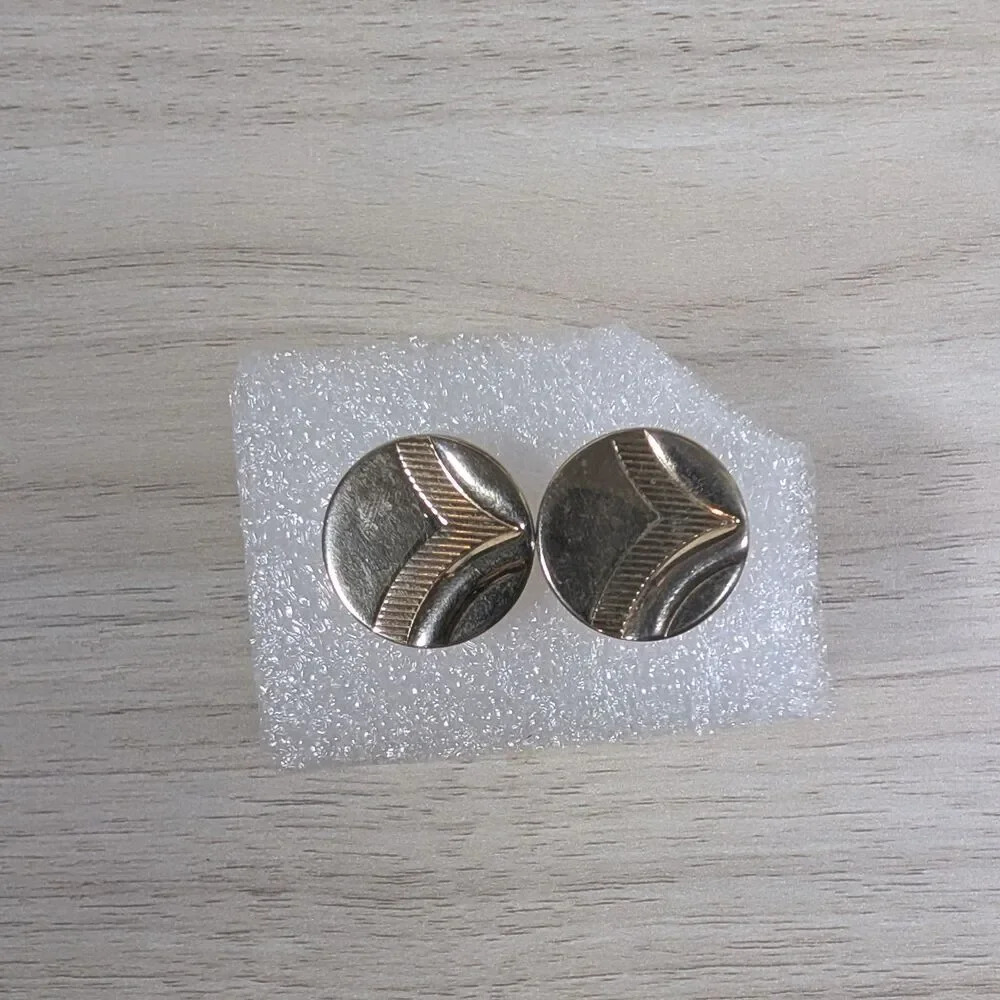 Swank Gold Tone Cufflinks Vintage Round Etched Men's Formal Jewelry